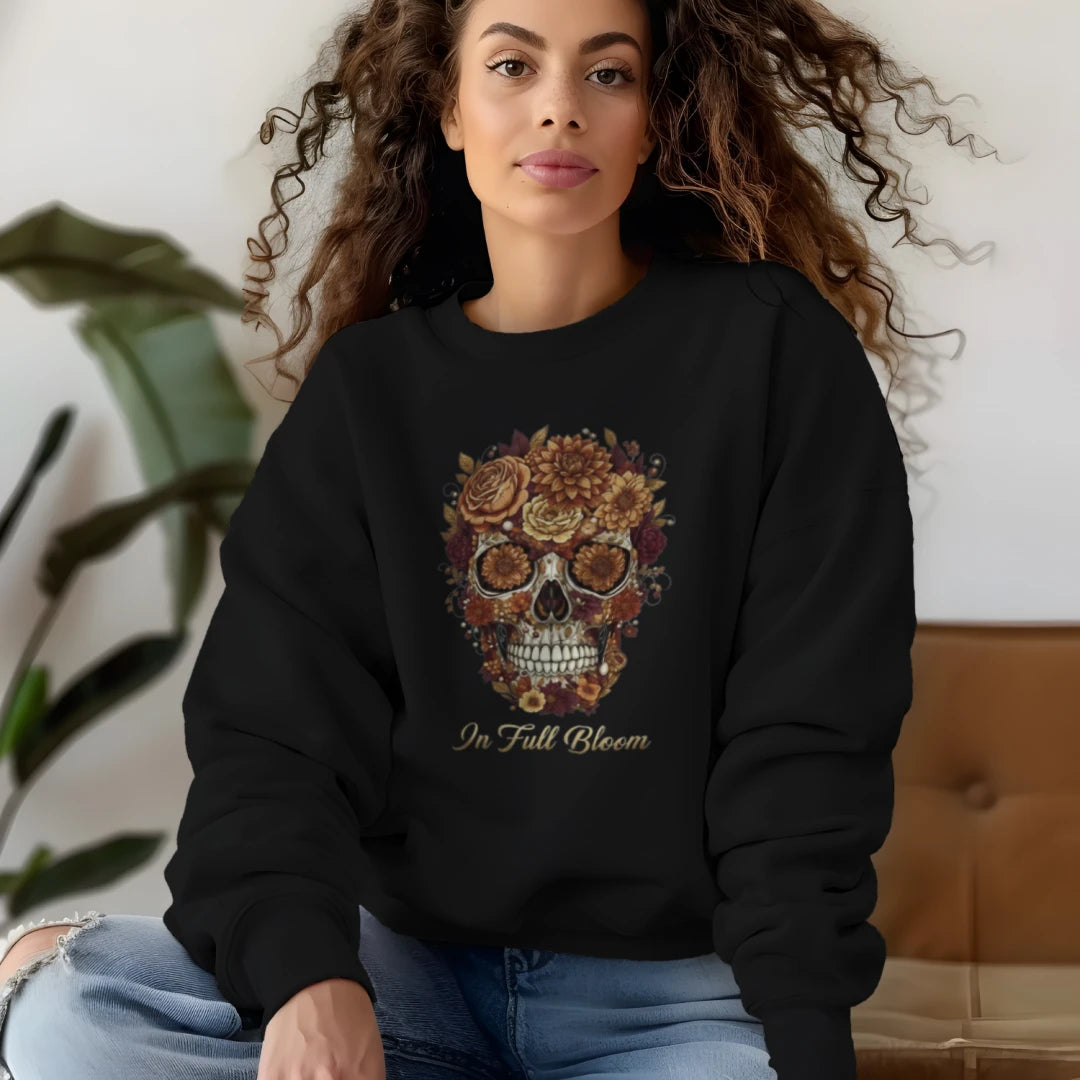 Blooming Skull Bella Raglan Fleece