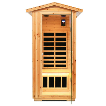 One Person Far Infrared Old Fir Outdoor Sauna Room