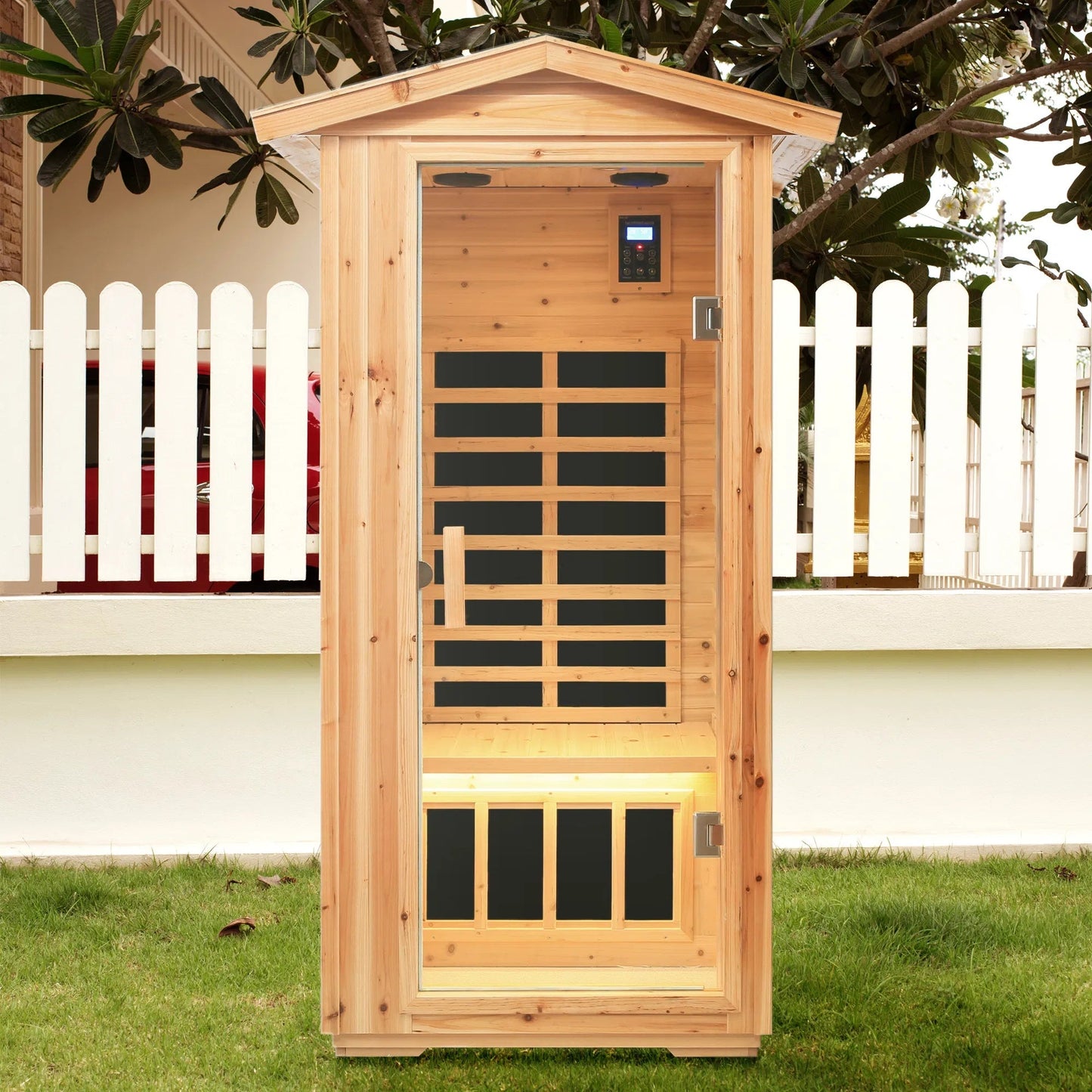 One Person Far Infrared Old Fir Outdoor Sauna Room