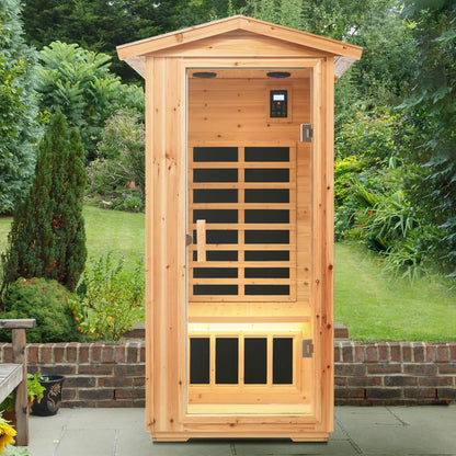 One Person Far Infrared Old Fir Outdoor Sauna Room