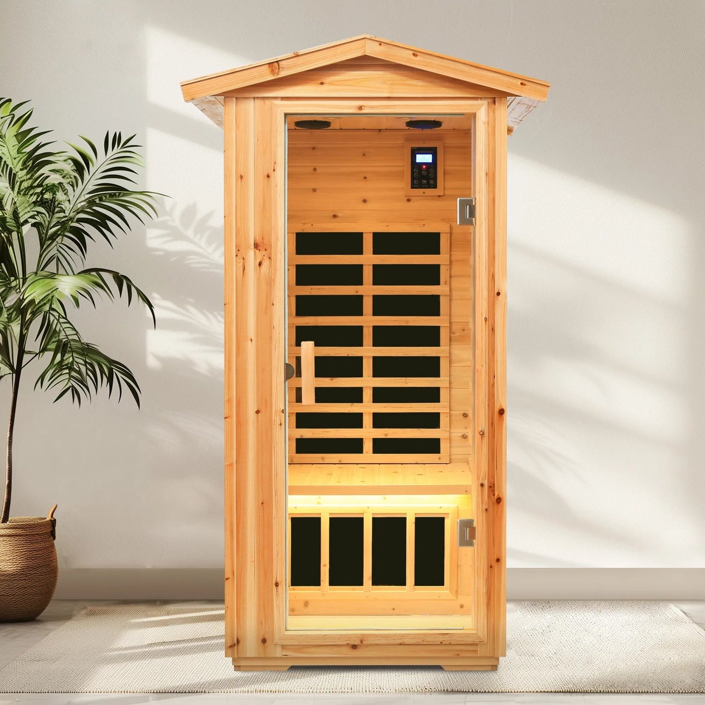 One Person Far Infrared Old Fir Outdoor Sauna Room