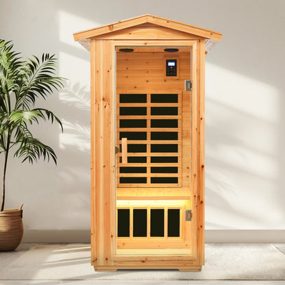 One Person Far Infrared Old Fir Outdoor Sauna Room