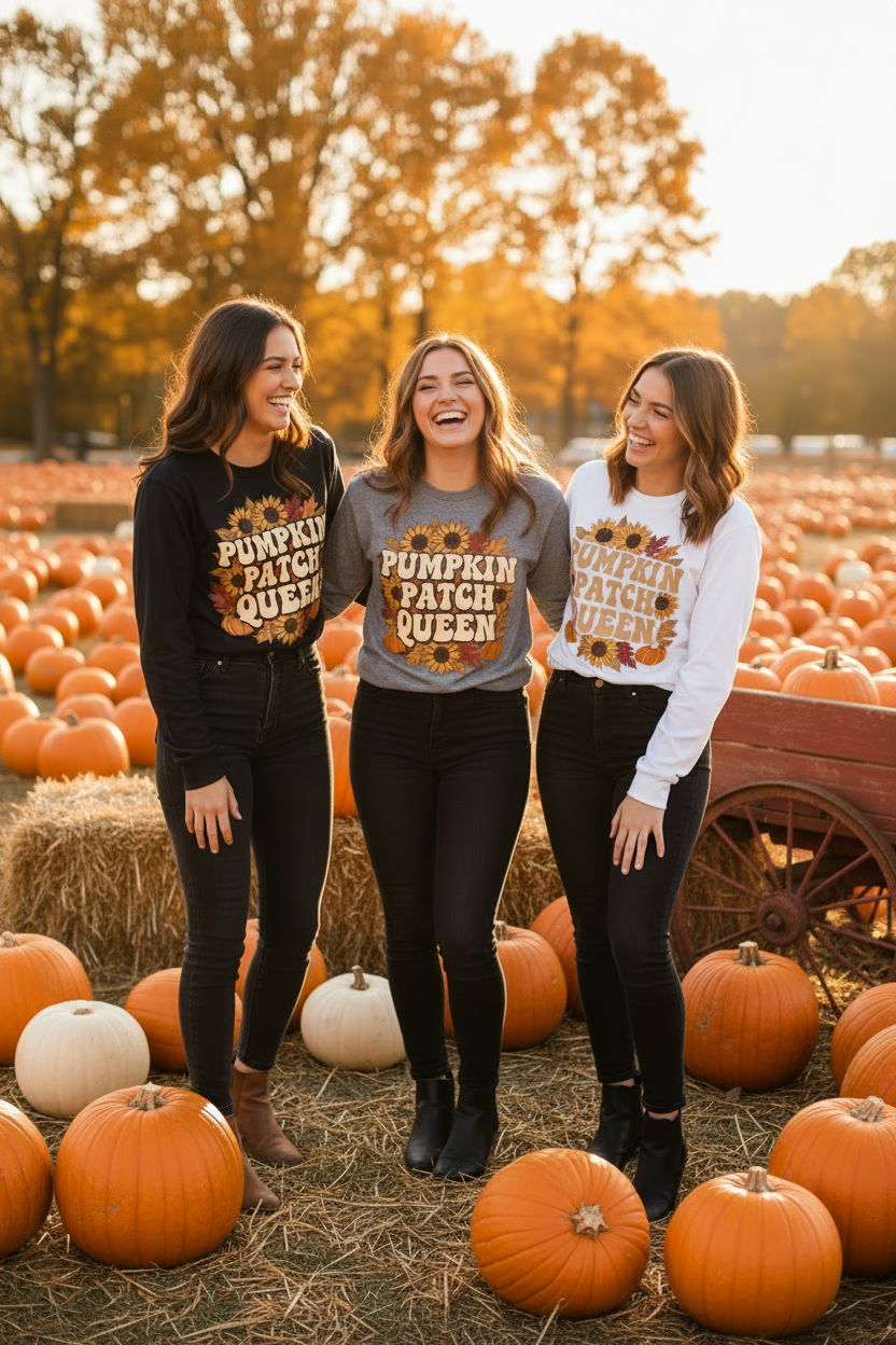 Pumpkin Patch Queen Multi-Color Group Lifestyle